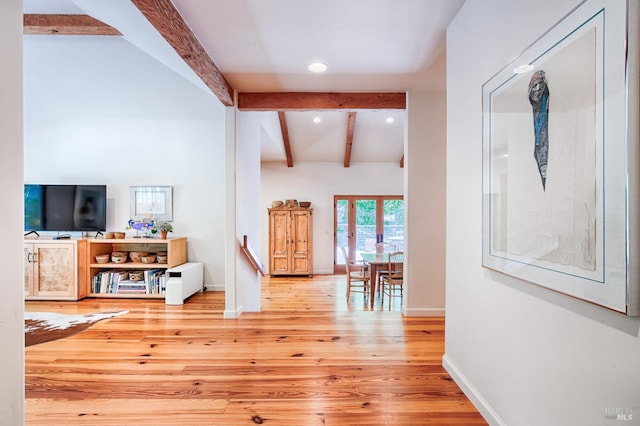 616 Wild Oak Dr, Santa Rosa, CA 95409 - hallway featuring hardwood / wood-style flooring, recessed lighting, and french doors