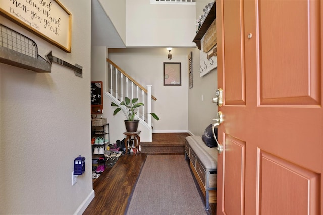 1756 Camino Real Way, Roseville, CA 95747 - entryway with dark wood finished floors and stairs