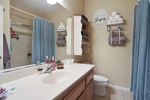 1756 Camino Real Way, Roseville, CA 95747 - bathroom with vanity, tile patterned flooring, and a shower with curtain