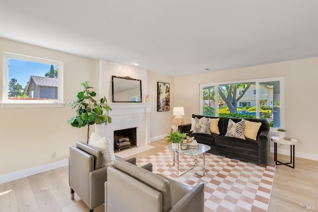 510 Hastings Dr, Benicia, CA 94510 - living area with light wood-style floors, a tiled fireplace, and recessed lighting