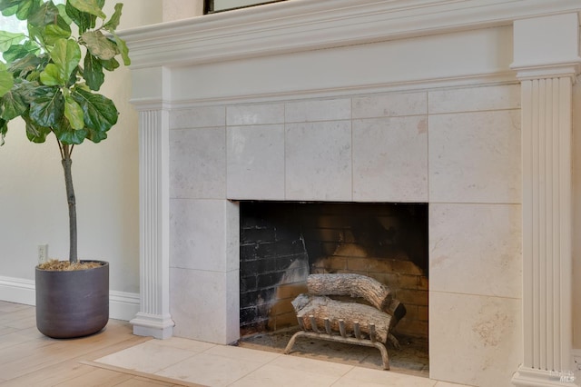 510 Hastings Dr, Benicia, CA 94510 - detailed view of a tiled fireplace and wood finished floors