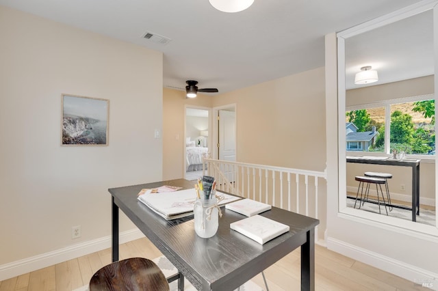 510 Hastings Dr, Benicia, CA 94510 - office area featuring light wood-style floors and ceiling fan