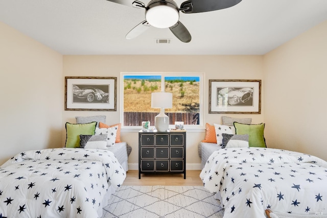 510 Hastings Dr, Benicia, CA 94510 - bedroom with wood finished floors and ceiling fan