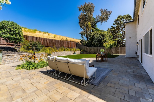 510 Hastings Dr, Benicia, CA 94510 - fenced backyard featuring a patio, an outdoor living space, and outdoor dining space