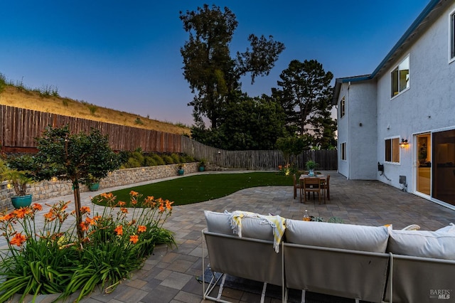 510 Hastings Dr, Benicia, CA 94510 - fenced backyard with a patio area, an outdoor living space, and outdoor dining space