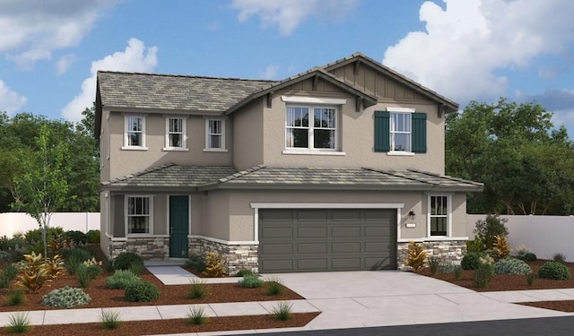 2658 Hamilton Dr, Lodi, CA 95242 - craftsman inspired home featuring stone siding, a garage, driveway, and stucco siding