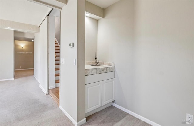 31 Buckelew St, Sausalito, CA 94965 - corridor with stairway and light colored carpet