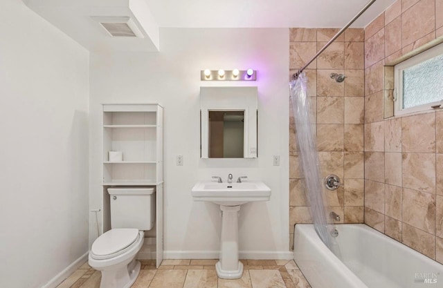 31 Buckelew St, Sausalito, CA 94965 - bathroom with shower / tub combo with curtain and tile patterned floors