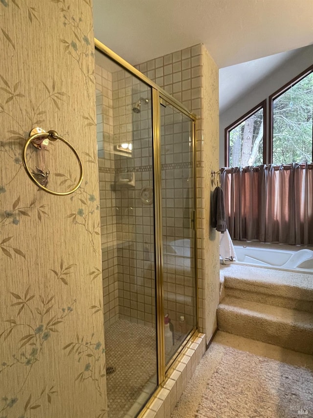 32691 Pearl Dr, Fort Bragg, CA 95437 - full bathroom with a stall shower and a garden tub