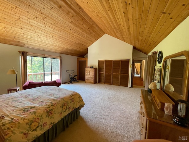 32691 Pearl Dr, Fort Bragg, CA 95437 - carpeted bedroom featuring lofted ceiling and wooden ceiling