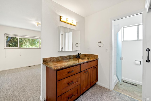 1288 Triple Oak Way, Fulton, CA 95439 - bathroom featuring vanity and a shower with door