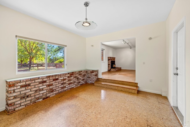 1288 Triple Oak Way, Fulton, CA 95439 - foyer with brick wall and a brick fireplace