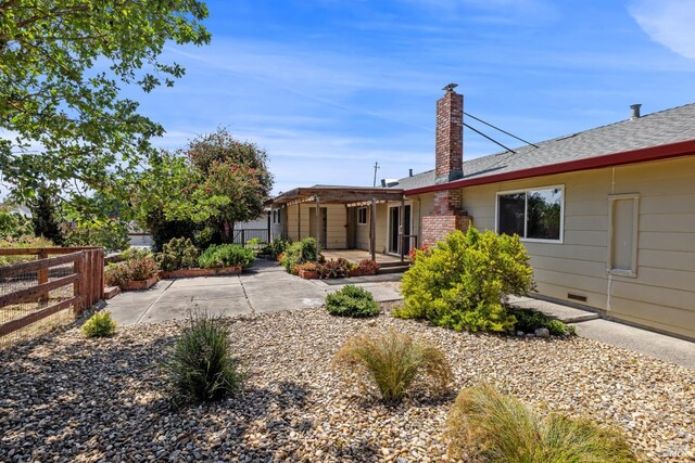 1288 Triple Oak Way, Fulton, CA 95439 - rear view of property with a patio area and a chimney
