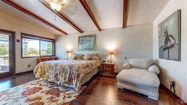 4389 Summit View Ranch Rd, Santa Rosa, CA 95404 - bedroom with dark wood-style floors, access to outside, and ceiling fan