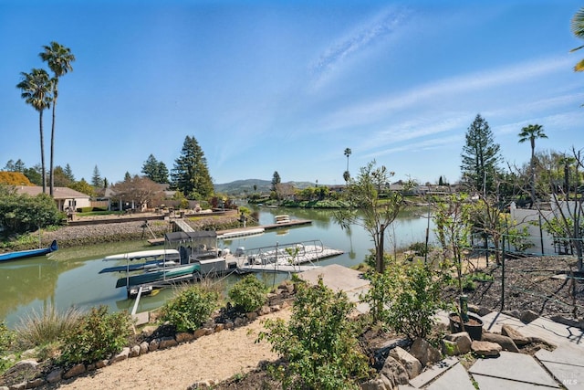 water view with a dock