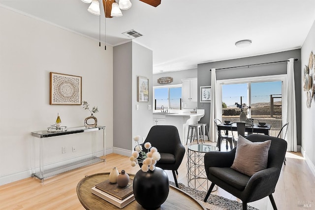 159 Suncliff Pl, Vallejo, CA 94591 - living room with ceiling fan and light wood-style floors