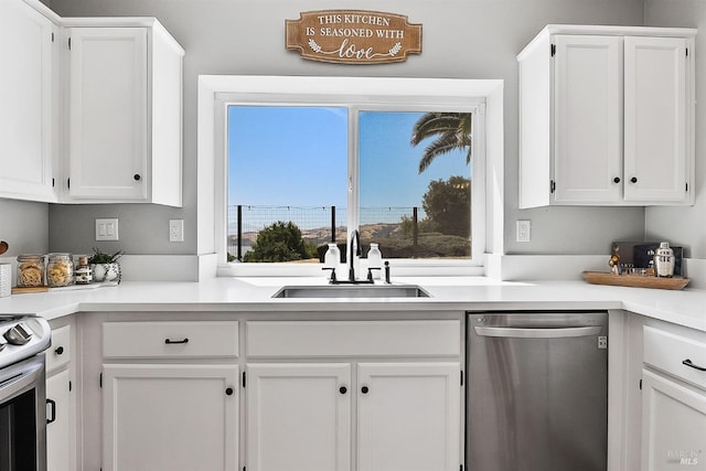 159 Suncliff Pl, Vallejo, CA 94591 - kitchen featuring appliances with stainless steel finishes, white cabinetry, and light countertops