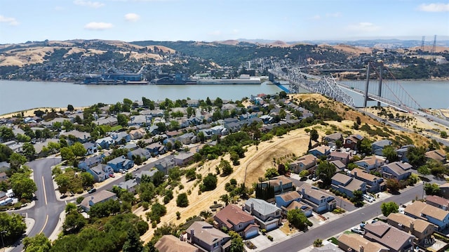 159 Suncliff Pl, Vallejo, CA 94591 - aerial view of residential area with a notable bridge and a water and mountain view