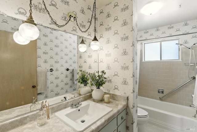 7 Arlene Ct, Petaluma, CA 94952 - full bath featuring vanity, wallpapered walls, and  shower combination