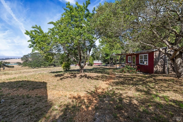 210 Valley View Dr, Petaluma, CA 94952 - view of green lawn with an outbuilding
