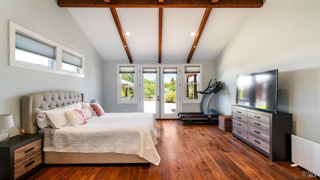 2570 Goodwin Ave, Penngrove, CA 94951 - bedroom featuring access to outside, dark wood finished floors, french doors, and recessed lighting