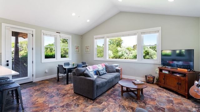 2570 Goodwin Ave, Penngrove, CA 94951 - living area with lofted ceiling, plenty of natural light, and recessed lighting