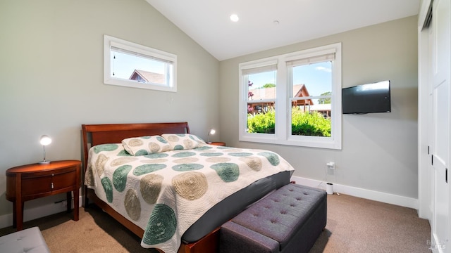 2570 Goodwin Ave, Penngrove, CA 94951 - carpeted bedroom with lofted ceiling and baseboards