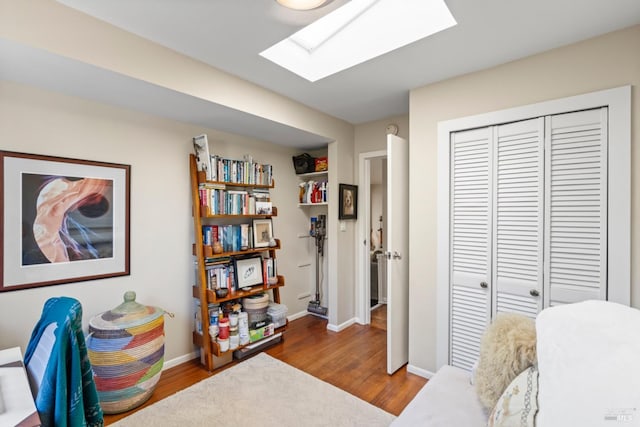 128 Walnut Ave, Mill Valley, CA 94941 - office with a skylight and wood finished floors