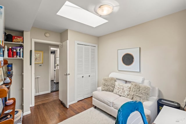 128 Walnut Ave, Mill Valley, CA 94941 - living area with hardwood / wood-style flooring and a skylight