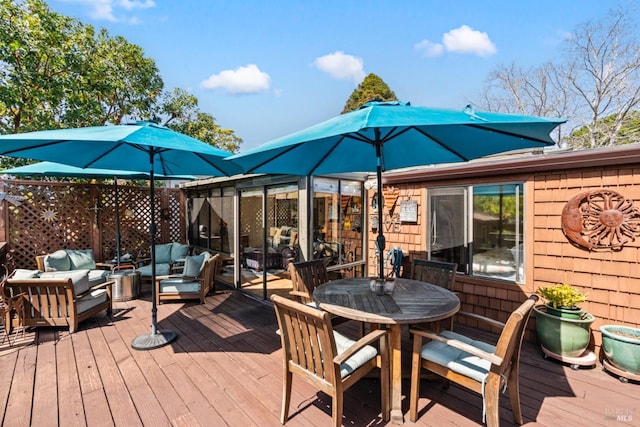128 Walnut Ave, Mill Valley, CA 94941 - deck featuring outdoor lounge area and outdoor dining space