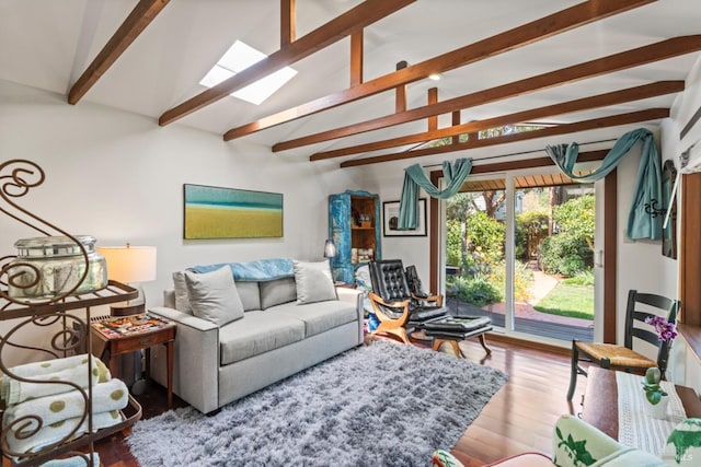 128 Walnut Ave, Mill Valley, CA 94941 - living room featuring wood finished floors and a skylight