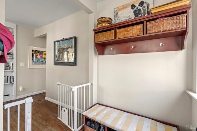 128 Walnut Ave, Mill Valley, CA 94941 - mudroom featuring dark wood-type flooring and baseboards