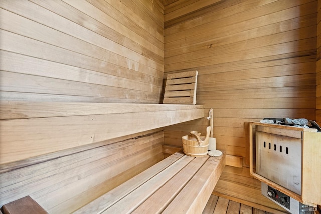 128 Walnut Ave, Mill Valley, CA 94941 - relaxing sauna with wooden walls and hardwood / wood-style flooring