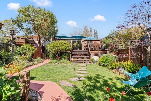 128 Walnut Ave, Mill Valley, CA 94941 - fenced backyard featuring stairs and a deck