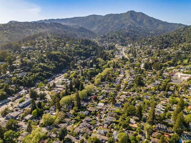 128 Walnut Ave, Mill Valley, CA 94941 - aerial view of property's location featuring a mountainous background