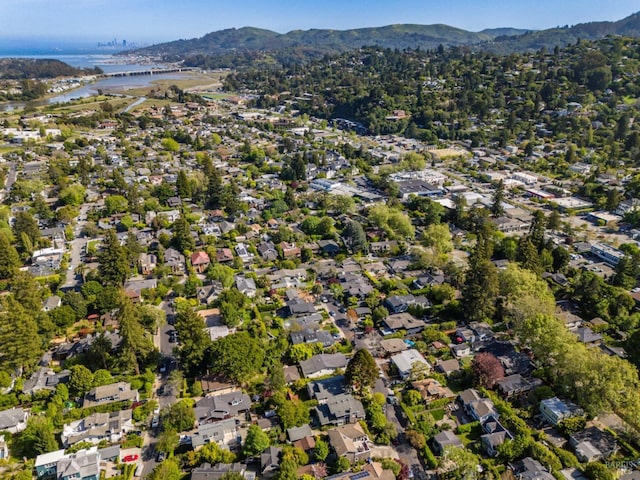 128 Walnut Ave, Mill Valley, CA 94941 - aerial view of property's location with a water and mountain view