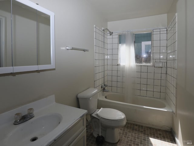 15190 Highlands Hbr, Clearlake, CA 95422 - full bath featuring vanity, shower / bath combination, and tile patterned flooring