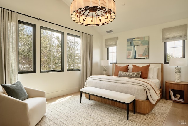 106 Vintners Ct, Napa, CA 94559 - bedroom featuring wood finished floors and vaulted ceiling
