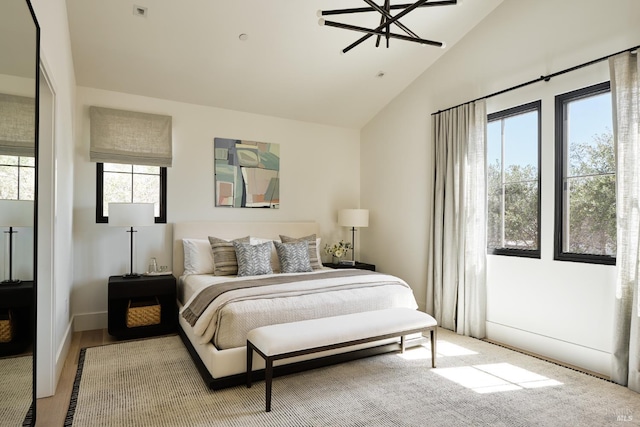 106 Vintners Ct, Napa, CA 94559 - bedroom featuring high vaulted ceiling and wood finished floors
