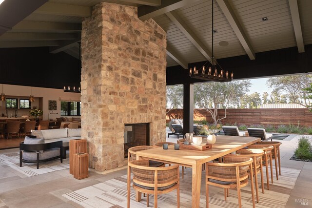 106 Vintners Ct, Napa, CA 94559 - view of patio with outdoor dining space and an outdoor living space with a fireplace