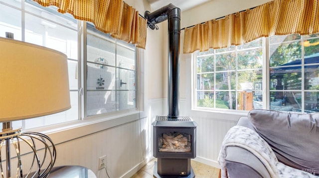 418 W Cotati Ave, Cotati, CA 94931 - sitting room with a wood stove and baseboards