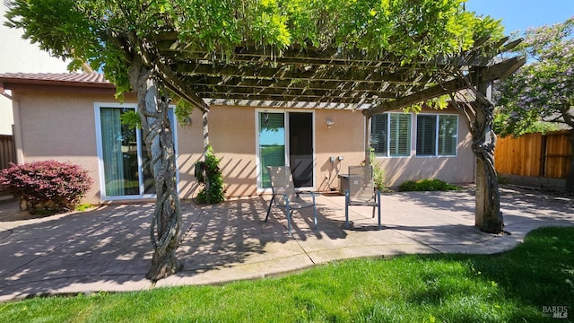 27 Via La Morra, American Canyon, CA 94503 - back of property featuring stucco siding, a pergola, and a patio