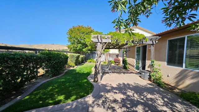 27 Via La Morra, American Canyon, CA 94503 - fenced backyard with a patio and a mountain view