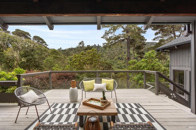 10 Miwok Way, Inverness, CA 94937 - wooden deck featuring a view of trees