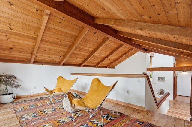 10 Miwok Way, Inverness, CA 94937 - unfurnished room featuring an upstairs landing, wood-type flooring, and wooden ceiling