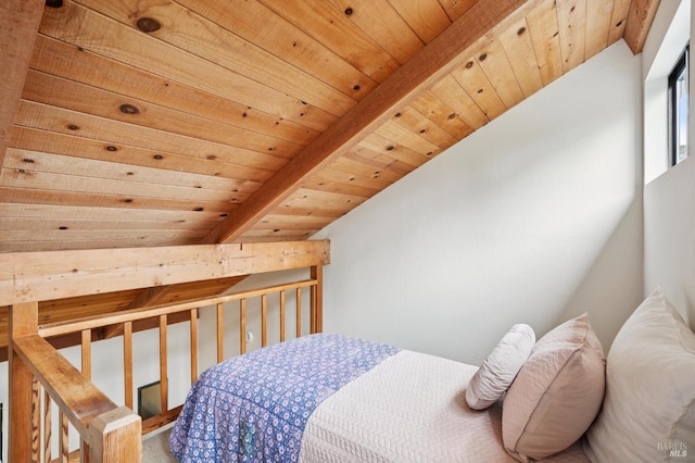 10 Miwok Way, Inverness, CA 94937 - bedroom featuring a wooden ceiling with exposed beams