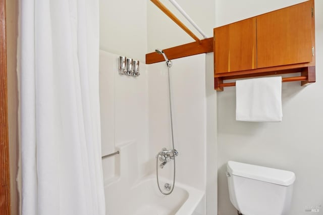 10 Miwok Way, Inverness, CA 94937 - bathroom featuring shower / bath combination with curtain and toilet