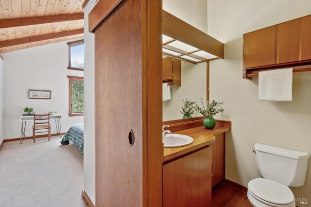10 Miwok Way, Inverness, CA 94937 - bathroom featuring vanity, wooden ceiling, and ensuite bath