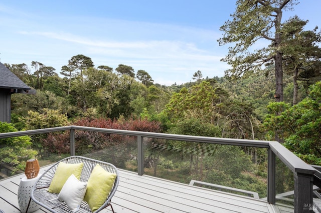 10 Miwok Way, Inverness, CA 94937 - deck featuring a forest view