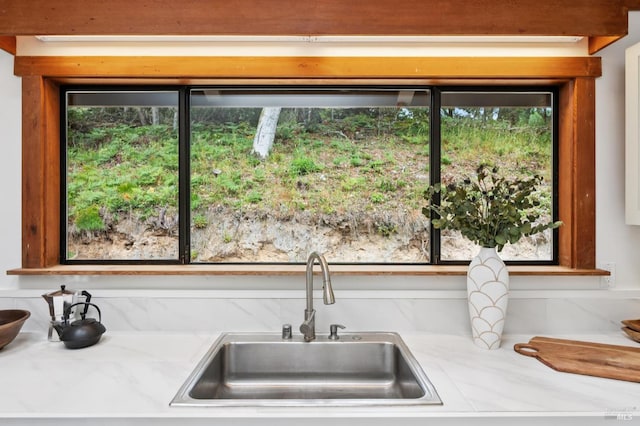 10 Miwok Way, Inverness, CA 94937 - kitchen view of a sink and light stone countertops